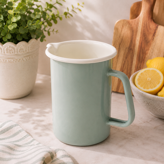 Pistachio Green Enamel Jug 1.7L