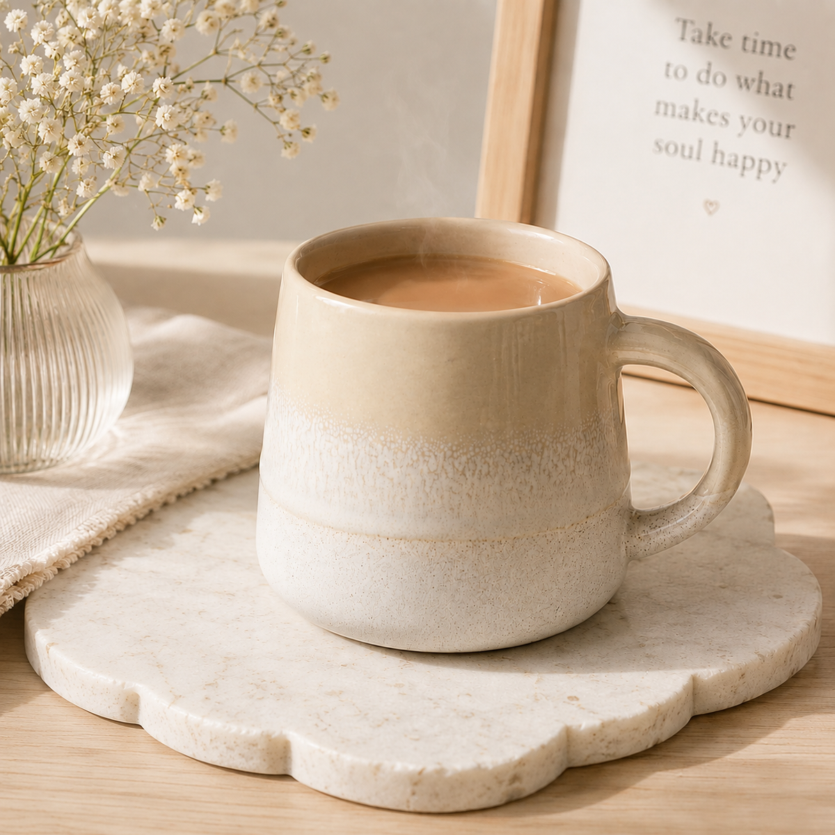 Mojave Oatmeal Mug – Speckled Neutral Ceramic Coffee Cup