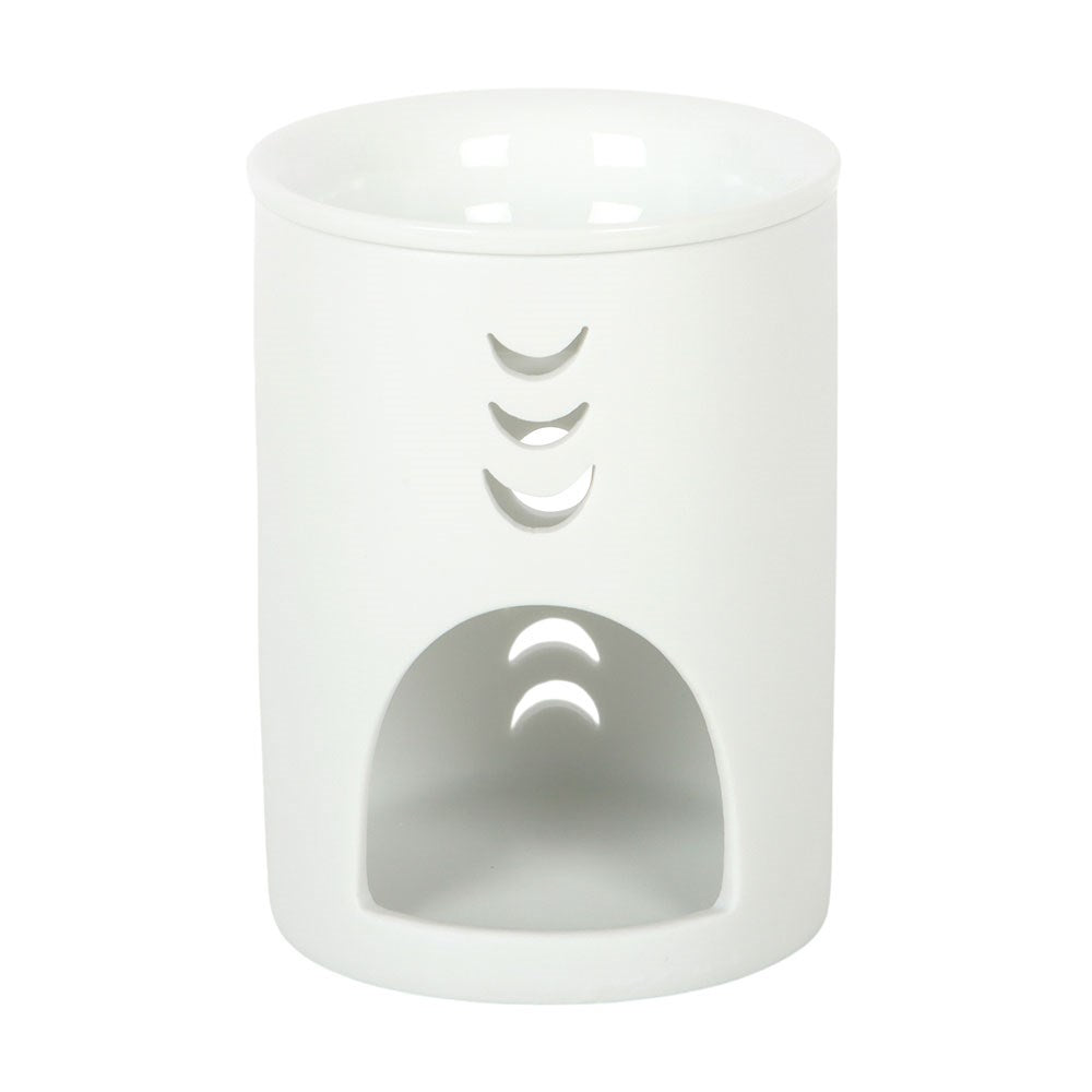 Moon Phase Wax Warmer &amp; Oil Burner | White Ceramic