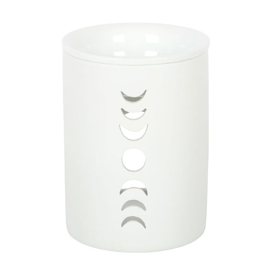 Moon Phase Wax Warmer &amp; Oil Burner | White Ceramic