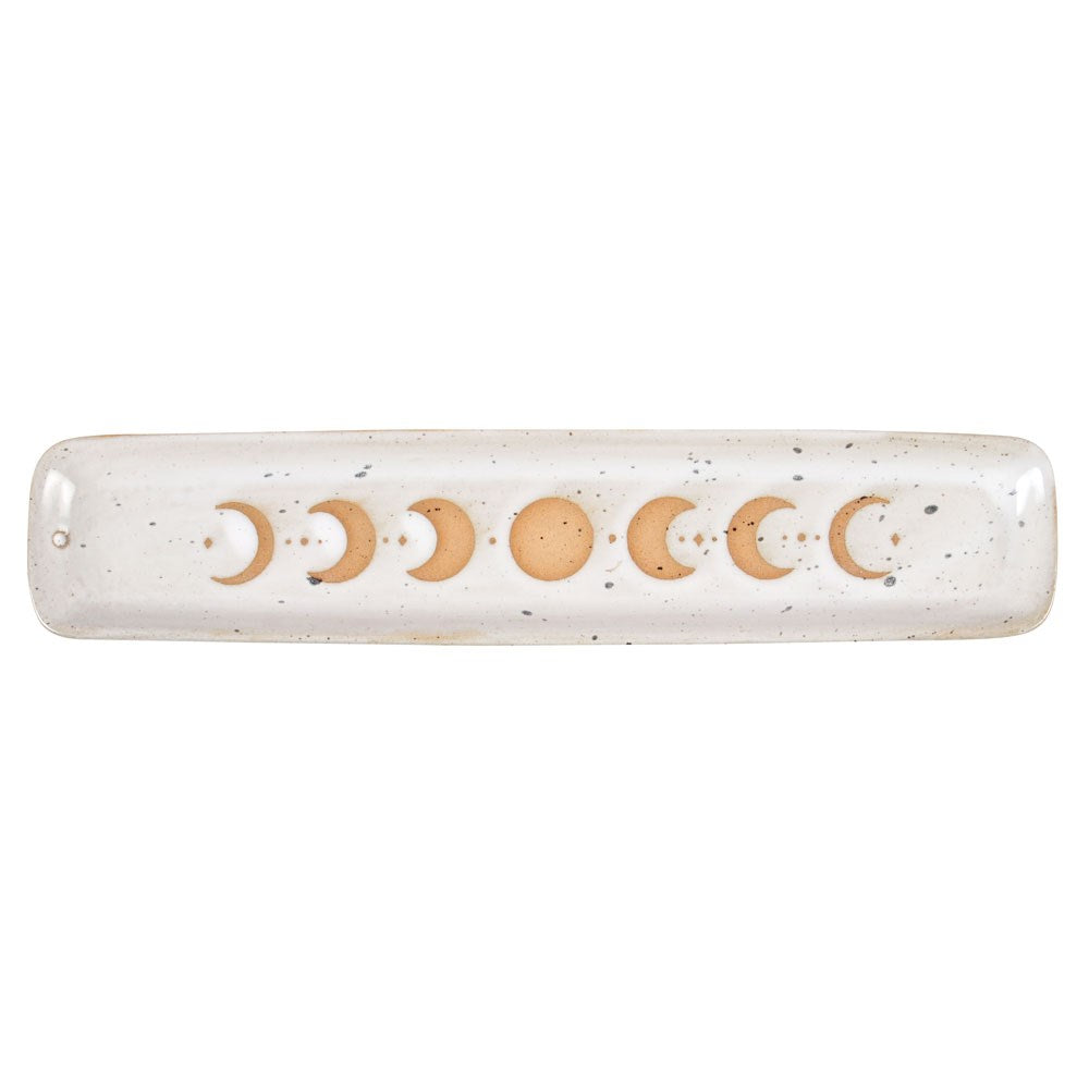 Moon Phase Incense Holder – Ceramic Celestial Incense Tray