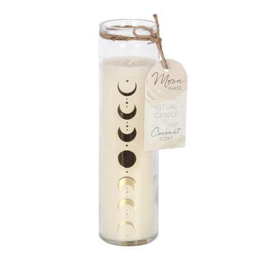 Moon Phase Ritual Candle – Coconut Scented Candle in Glass Jar