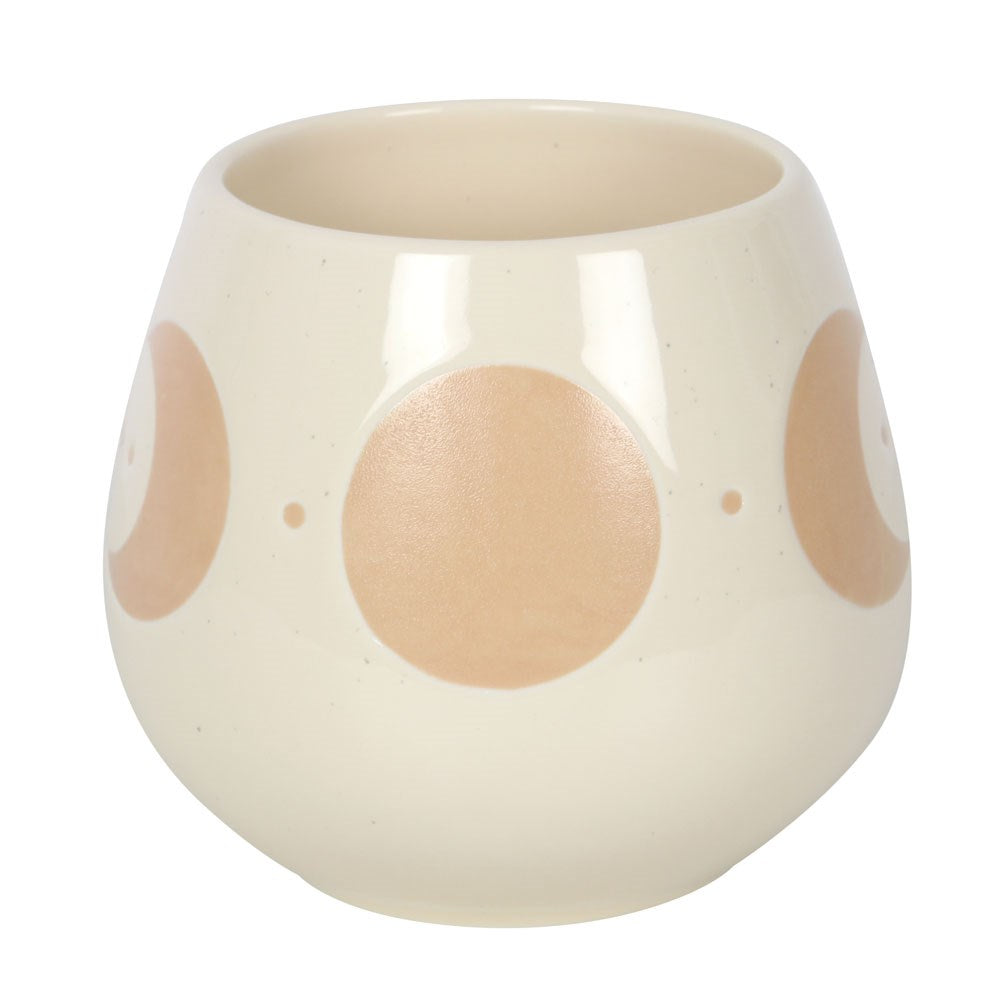 Moon Phase Ceramic Mug – Cream Celestial Moon & Star Mug
