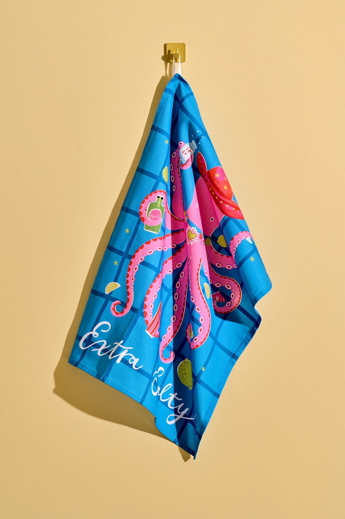 Extra Salty Octopus Tea Towel | Colourful 100% Cotton Kitchen Towel
