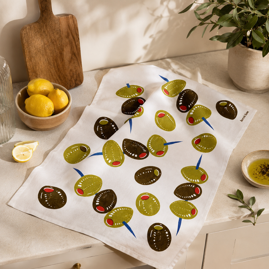 Olive Tea Towel – 100% Cotton Kitchen Tea Towel