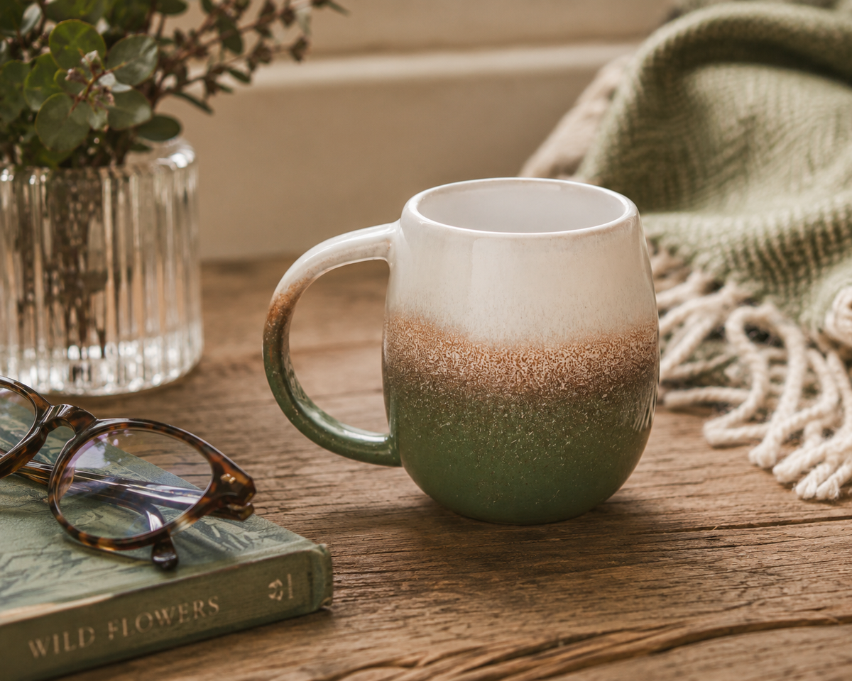 Dip Glazed Ombre Green Mug