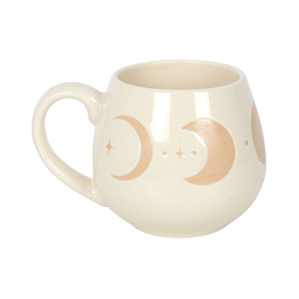 Moon Phase Ceramic Mug – Cream Celestial Moon & Star Mug