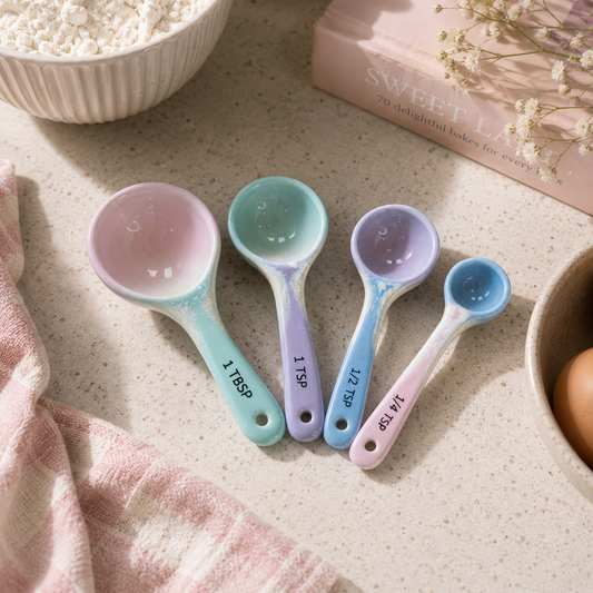 Pastel Ombre Measuring Spoons | Ceramic Measuring Spoon Set