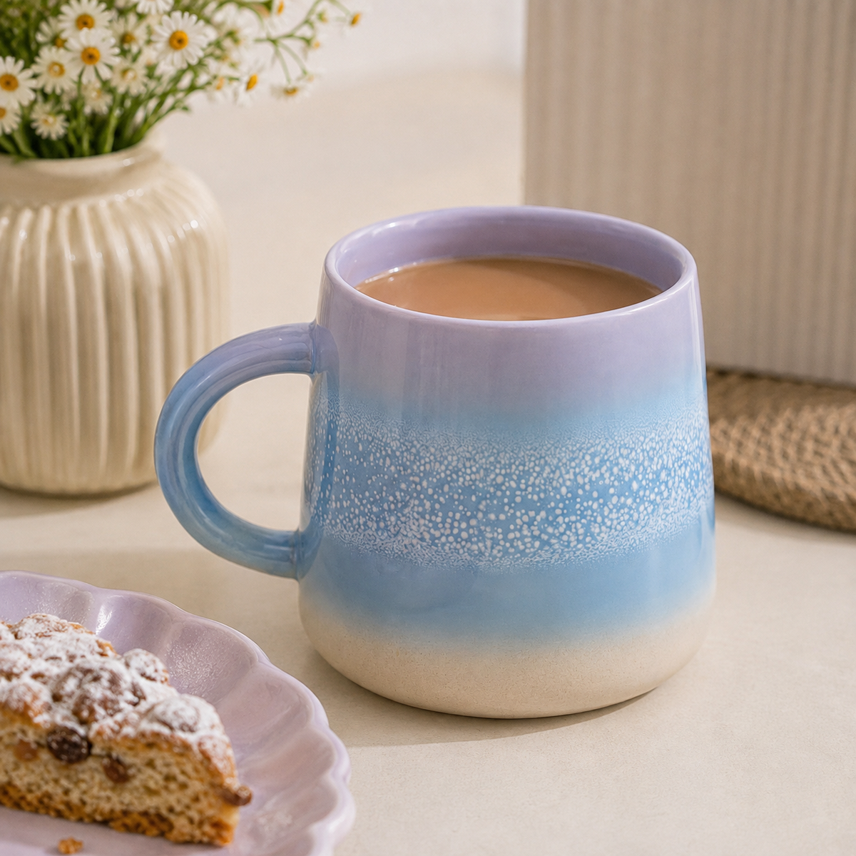Pastel Ombre Ceramic Mug | Lilac Blue Aesthetic Coffee Cup | Cottagecore Mug Gift