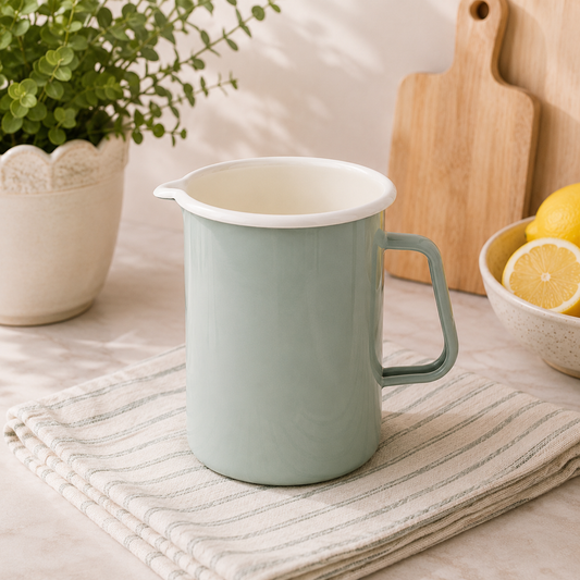 Pistachio Green Enamel Jug 1.7L