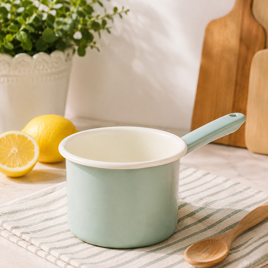 Pistachio Green Enamel Milk Pot 0.9L
