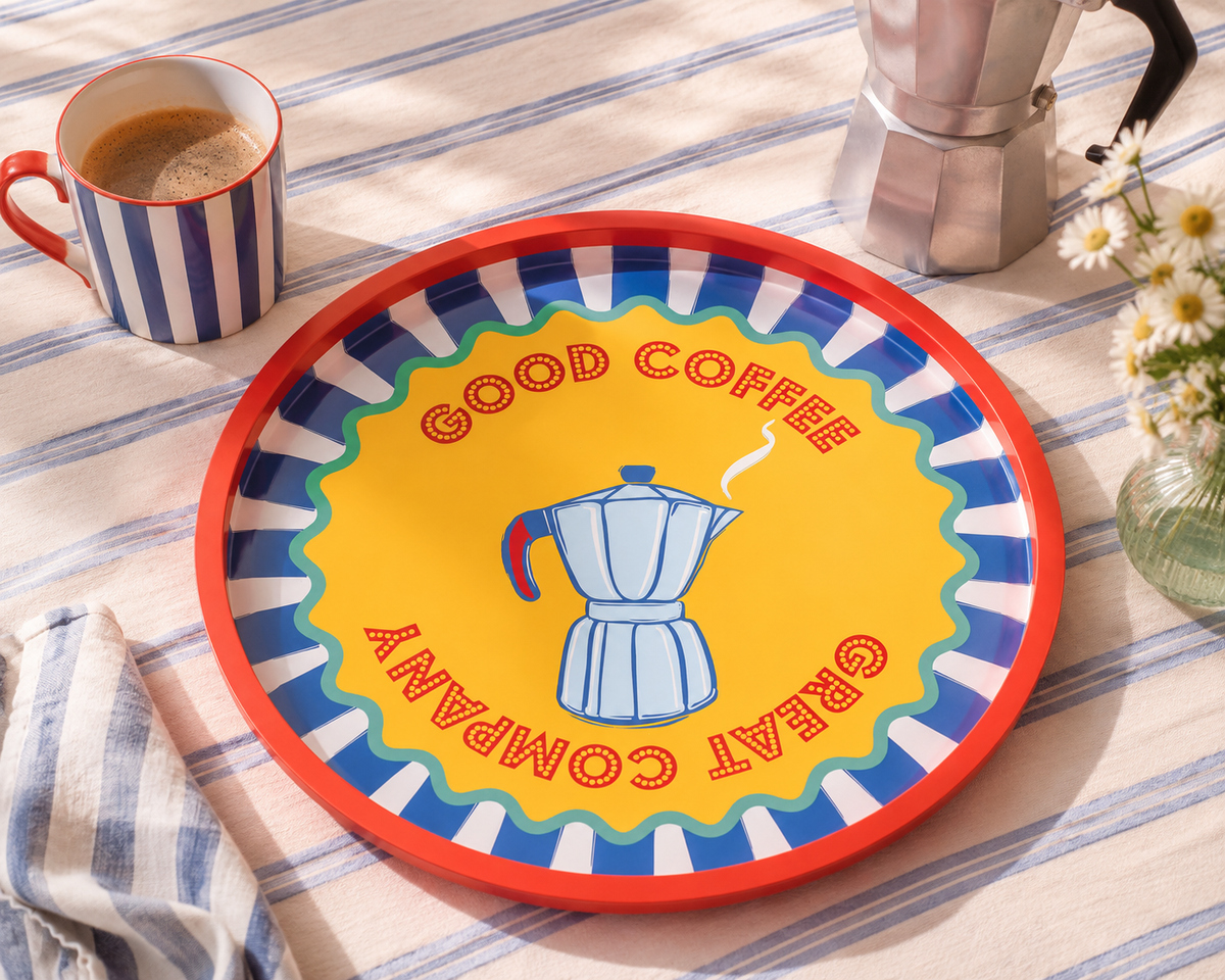 Good Coffee Great Company Decorative Serving Tray – 30cm
