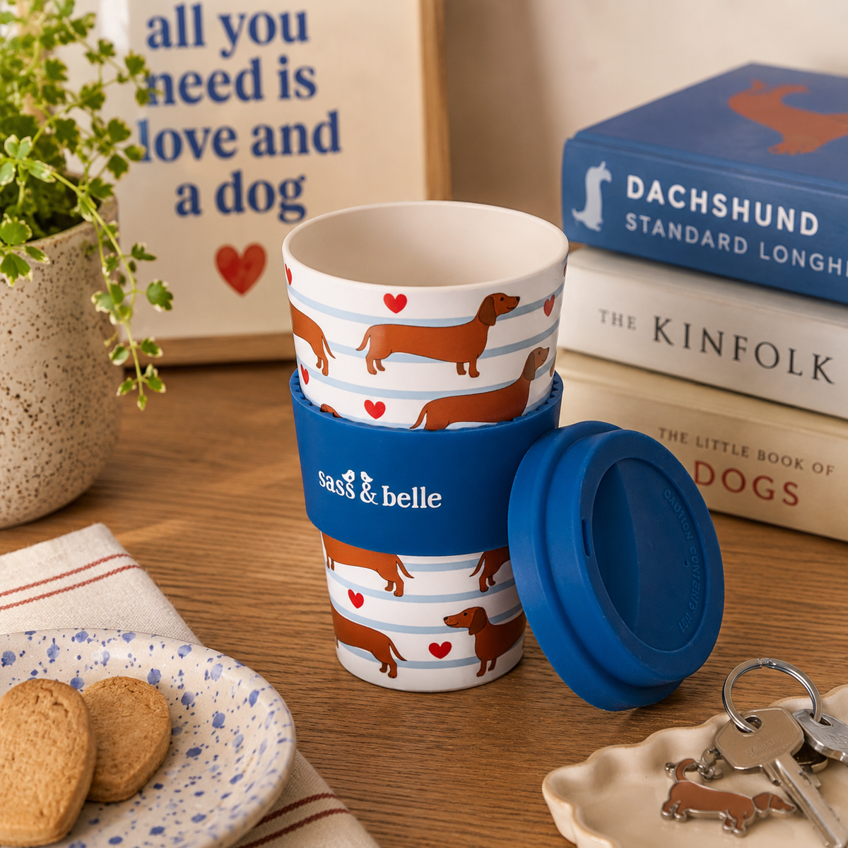 Dachshund Sausage Dog Reusable Travel Coffee Cup