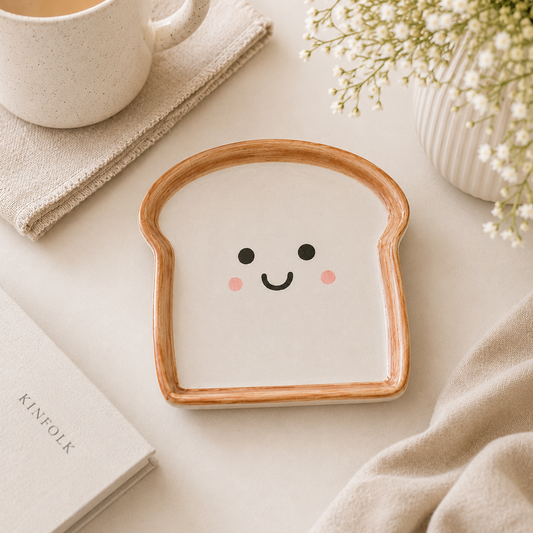 Toast Snack Plate – Cute Toast Shaped Ceramic Side Plate