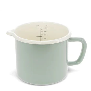 Pistachio Green Enamel Measuring Jug 1 Litre