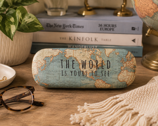 World Map Glasses Case – Travel Inspired Spectacle Case