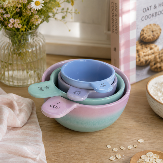 Pastel Ombre Ceramic Measuring Cups Set