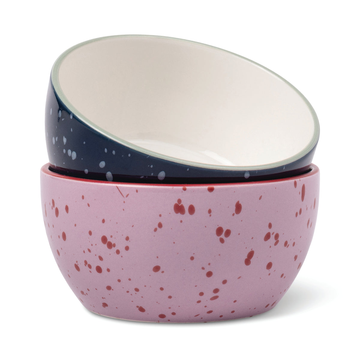 Bella Pink & Navy Speckled Dipping Bowls – Set of 2