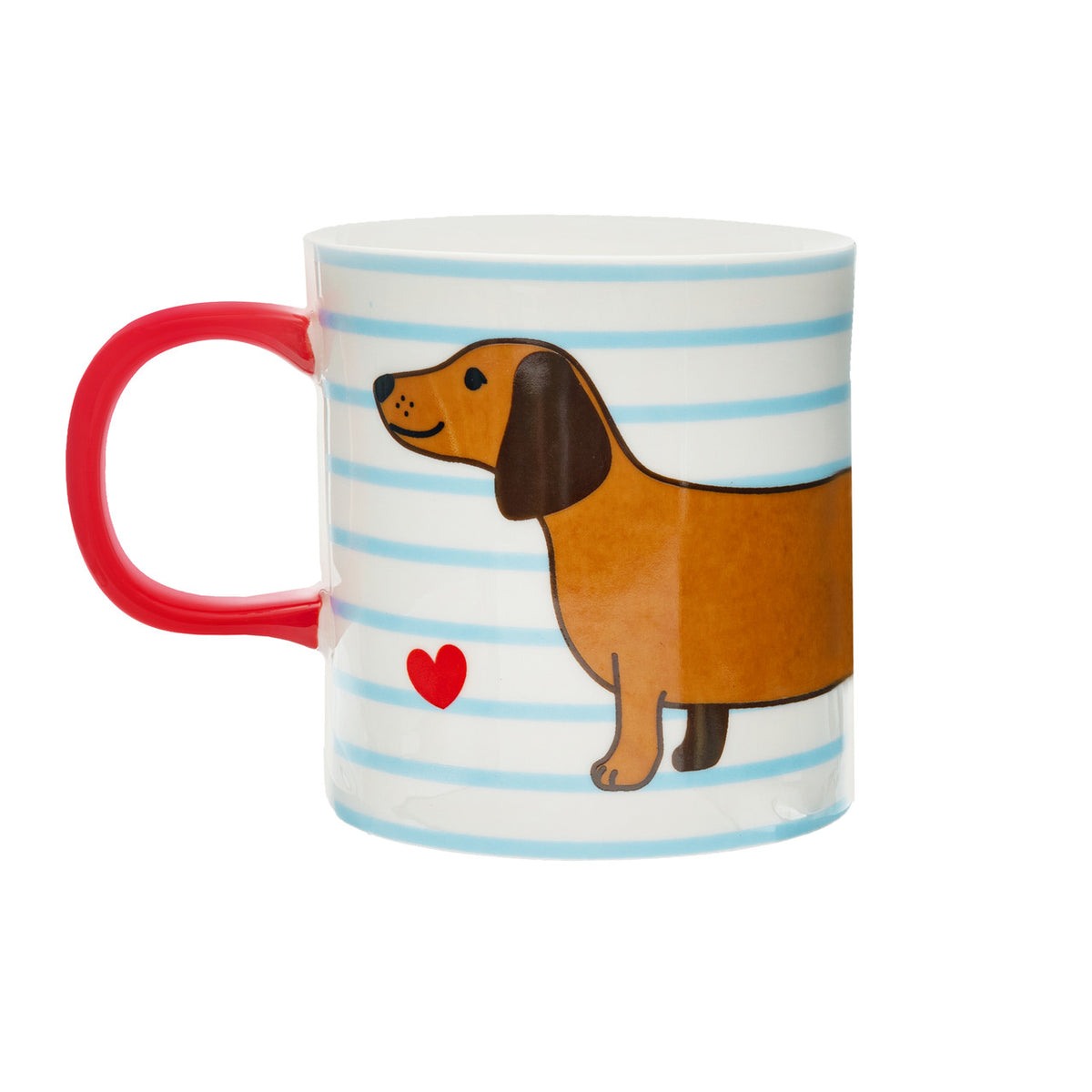 Dachshund Dog Mug – Striped Ceramic Coffee Cup