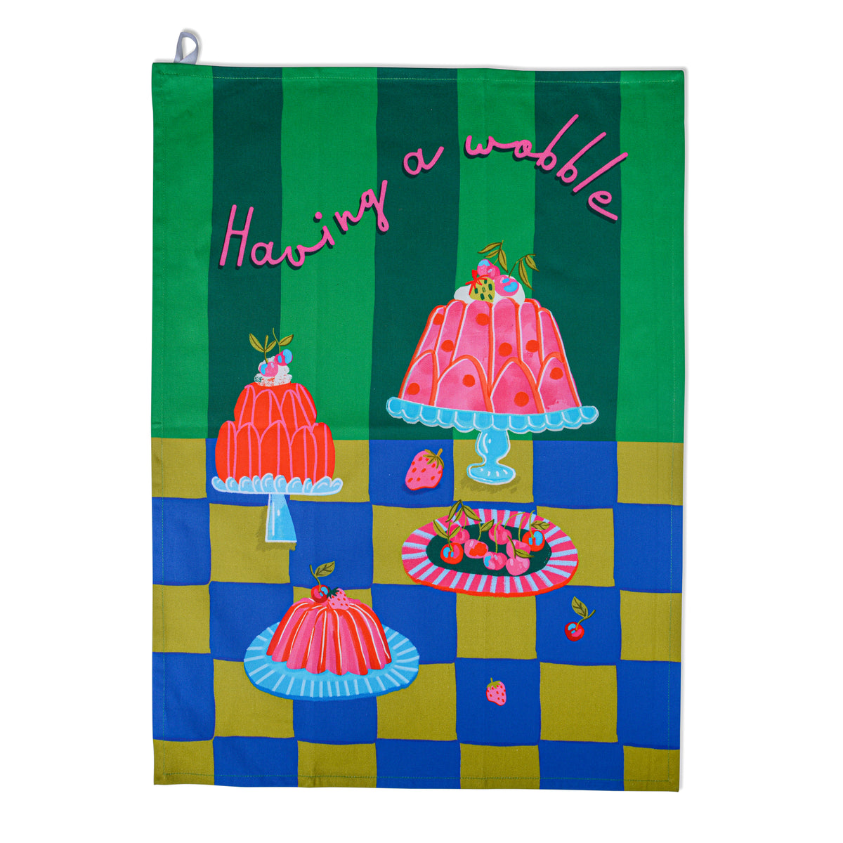 Having a Wobble Jelly Tea Towel | Colourful Cotton Kitchen Towel