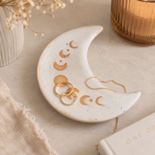 Moon Phase Trinket Dish – Crescent Moon Ceramic Jewellery Tray