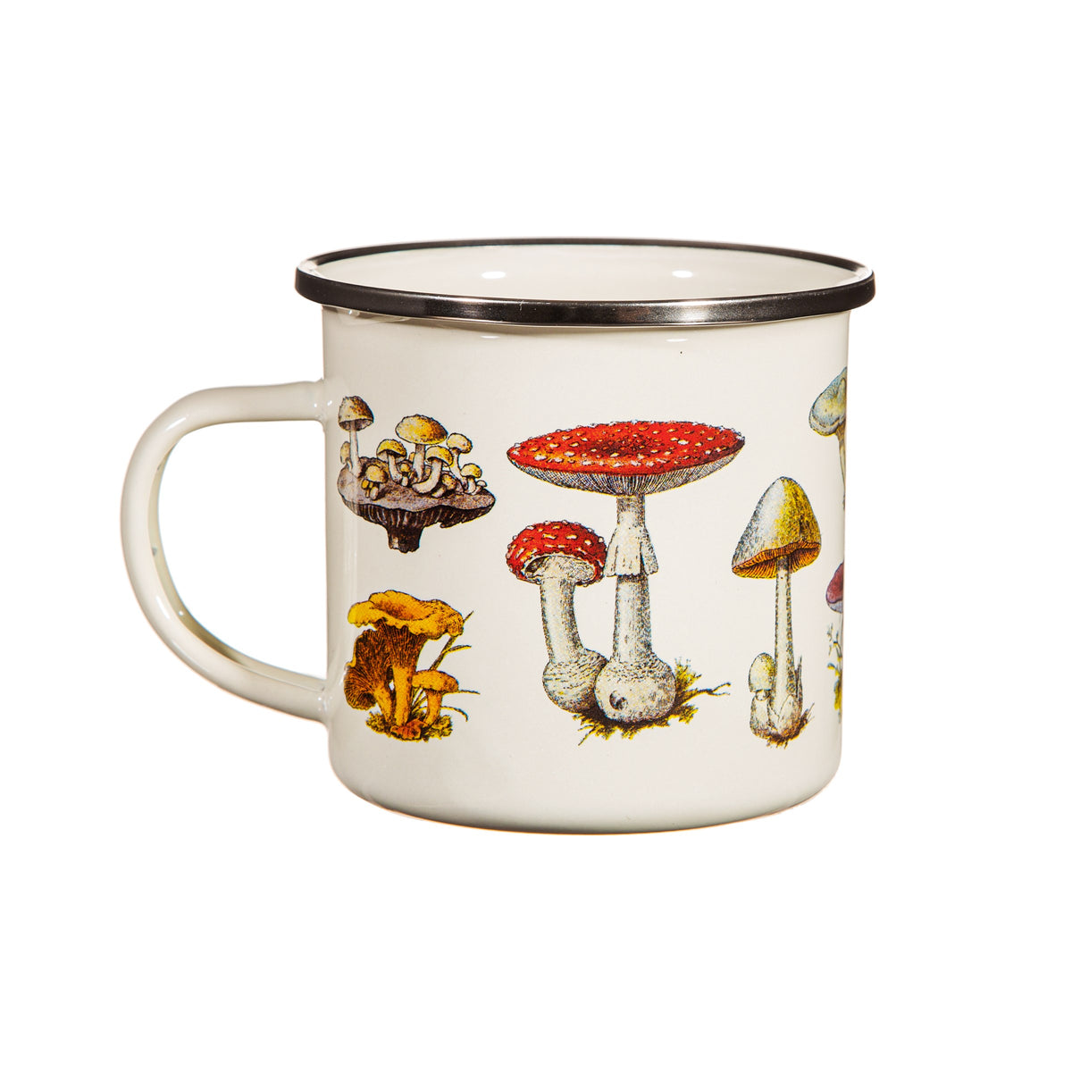 Vintage Mushroom Enamel Mug | Cottagecore Camping Gift | Botanical Nature Lover Mug