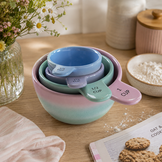 Pastel Ombre Ceramic Measuring Cups Set