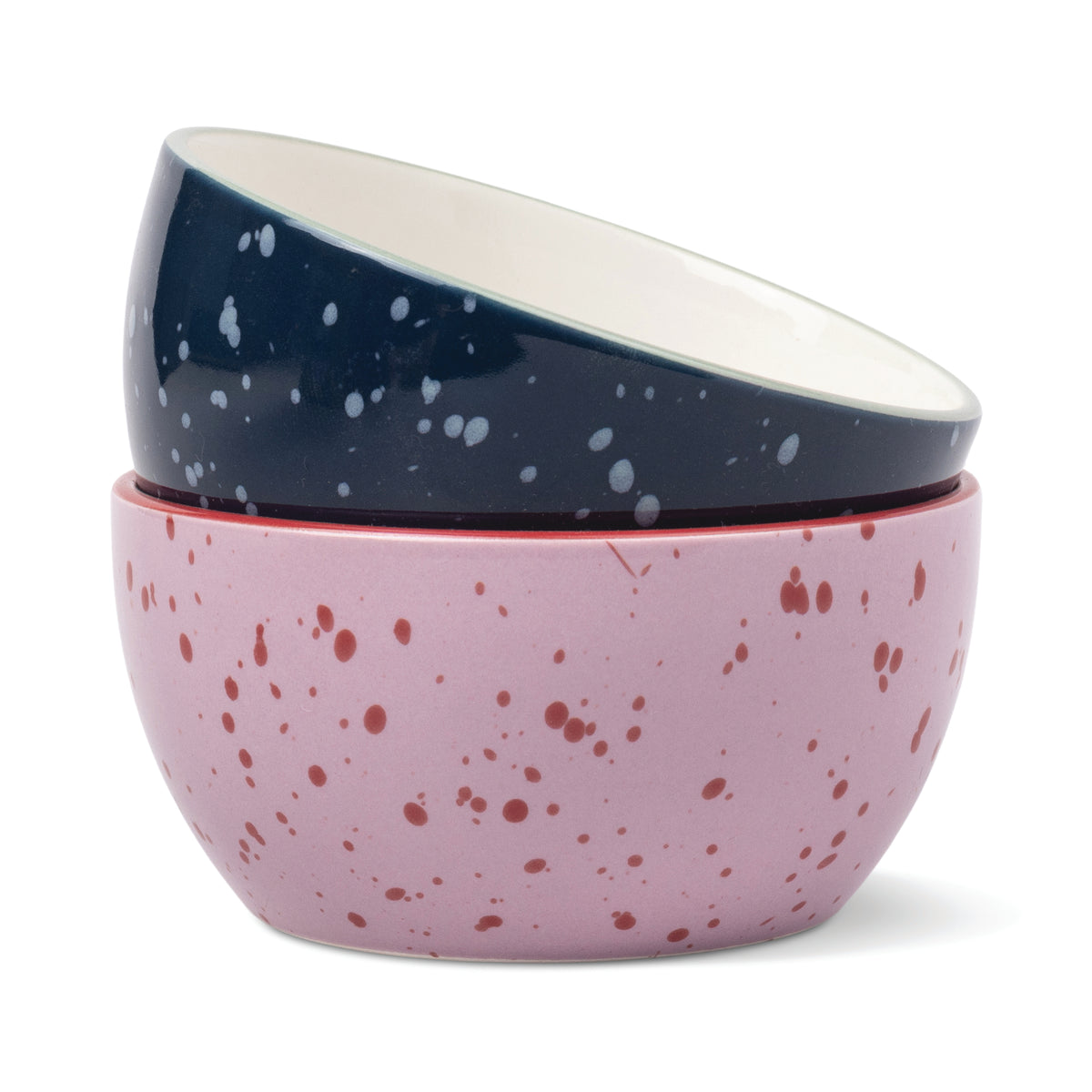 Bella Pink & Navy Speckled Dipping Bowls – Set of 2