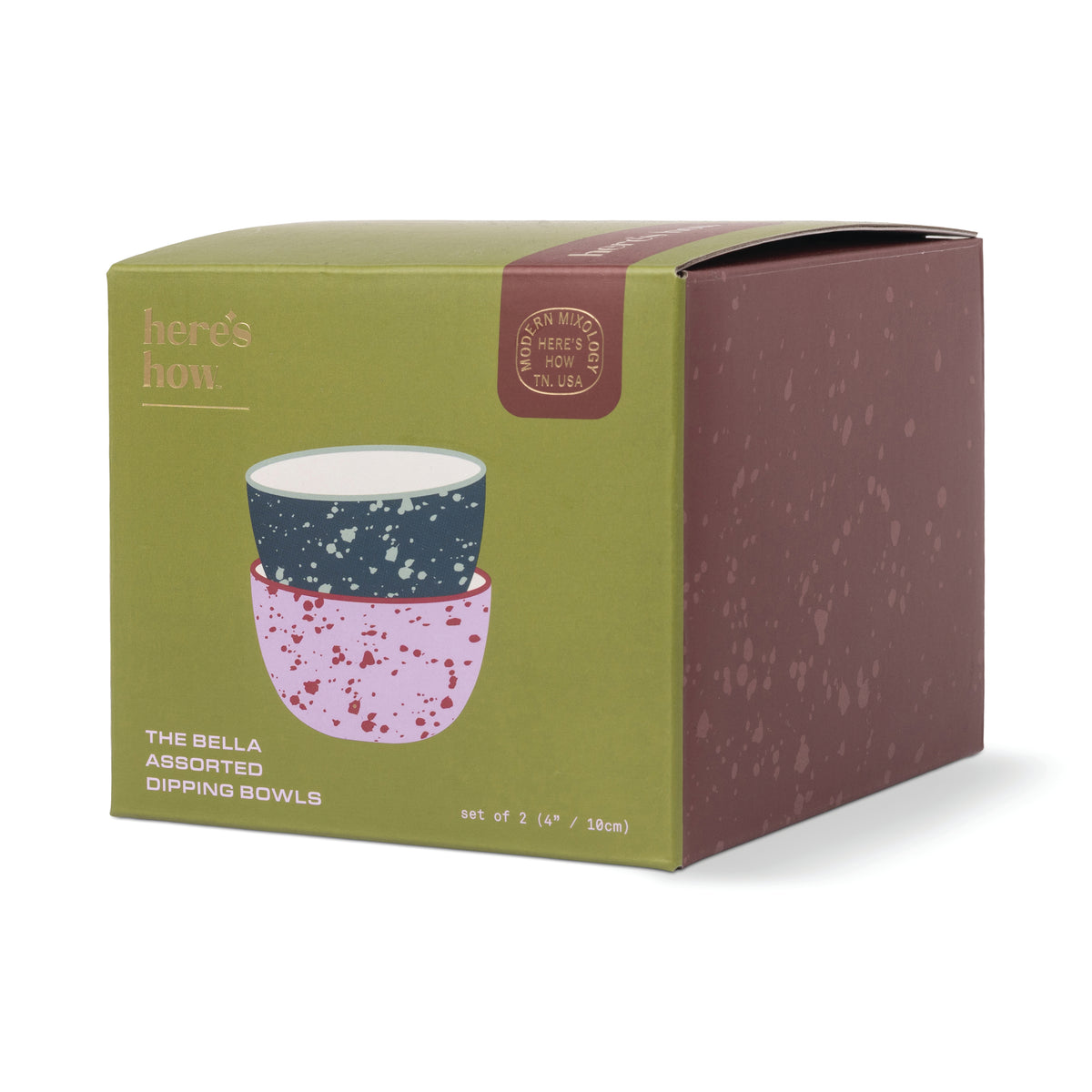 Bella Pink & Navy Speckled Dipping Bowls – Set of 2