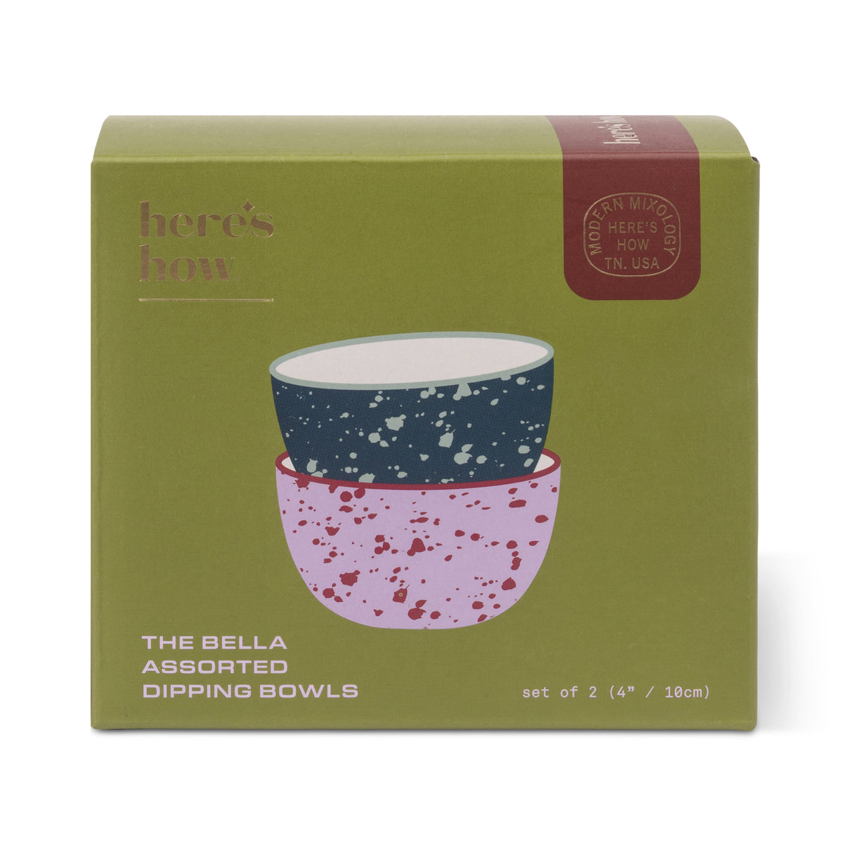 Bella Pink & Navy Speckled Dipping Bowls – Set of 2